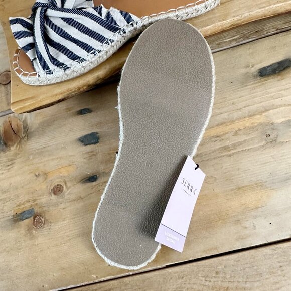 NWT Serra Canvas Striped Espadrilles Sandals Slides Size 8 Slip On - Picture 5 of 6